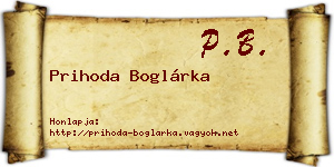 Prihoda Boglárka névjegykártya